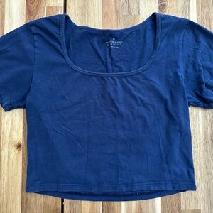 Women's Navy Blue Crop Top